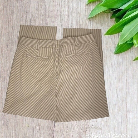 VINTAGE TALBOTS WOMEN'S TAN STRIPED STRETCHY STRAIGHT LEG TROUSERS - Picture 3 of 7